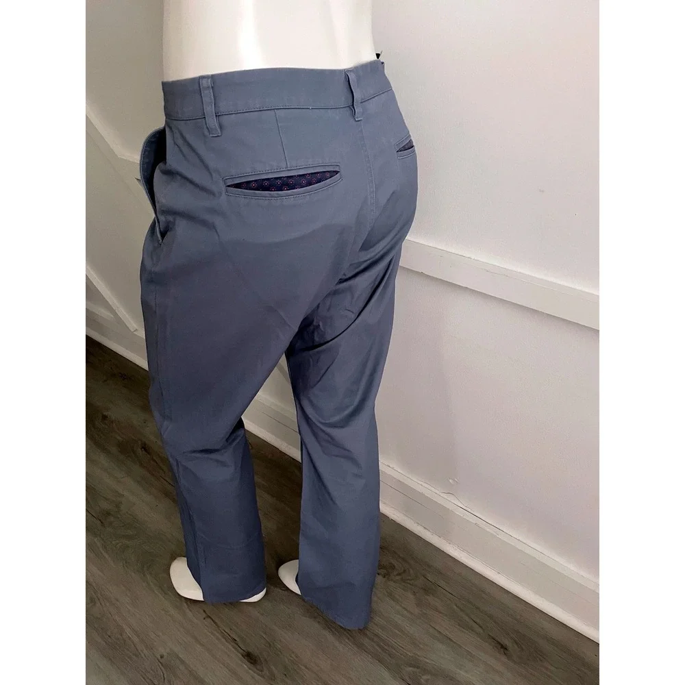 Bonobos Washed Chinos Mens 34x32 Blue Straight Fit 100% Cotton Pants